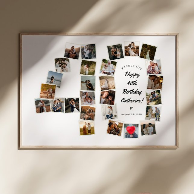 40-årsdag 40 år fotokollage Post Poster (Skapare uppladdad)