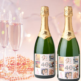 40-årsdag anpassningsbar fotokollage ro guld namn