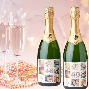 40-årsdag anpassningsbar fotokollage ro guld namn