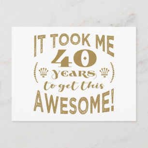 40-årsdag Awesome Vykort