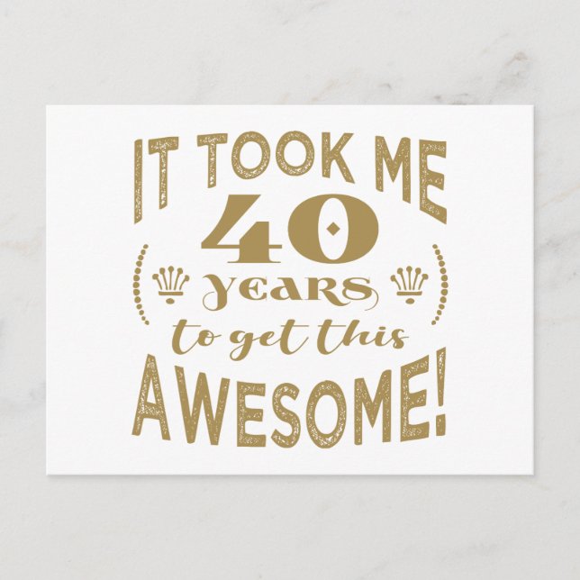 40-årsdag Awesome Vykort (Framsida)