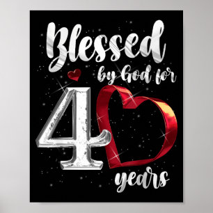 40-årsdag Bladad av Gud i 40 år Födelsedag Poster