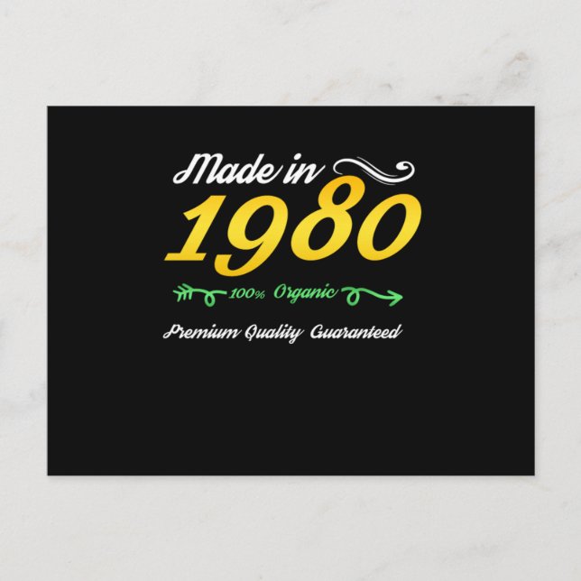 40-årsdag Född på 80-talet 1980-talsbarn 40 år  Vykort (Framsida)