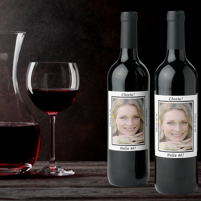 40-årsdag för fotojägare till 40 vinflaska etikett (Skapare uppladdad)