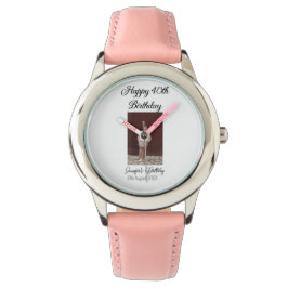 40-årsdag för Lycklig-foto, modernt, enkelt minimu Armbandsur