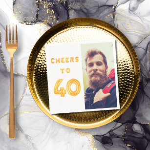 40-årsdag för party fotobollar i guld pappersservett