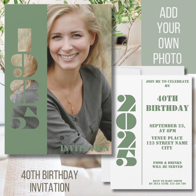 40-årsdag foto av party född 1985 Inbjudan (Skapare uppladdad)