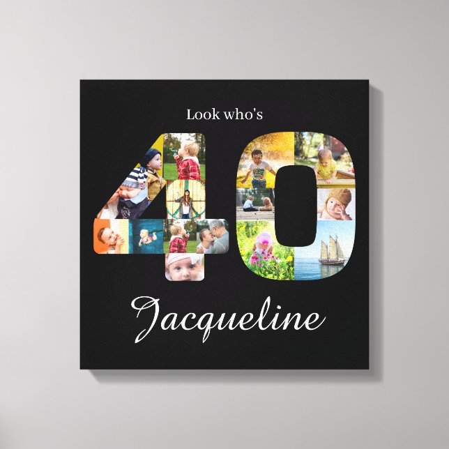 40-årsdag Fotokollage Canvastryck (Framsida)