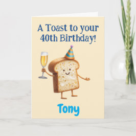 40-årsdag Grattis, Roligt Toast, Anpassat Kort