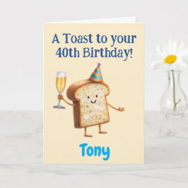 40-årsdag Grattis, Roligt Toast, Anpassat Kort