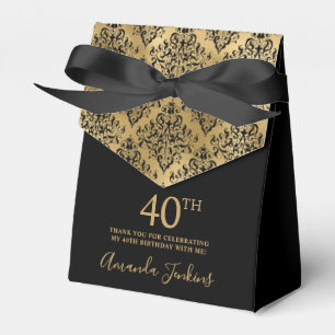 40-årsdag Guld Damast Tack Presentaskar