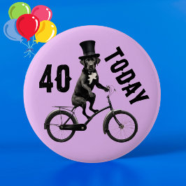 40-årsdag Hund på Bike 40 40 Knapp