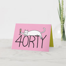 40-årsdag katt firande 40 år och fyrtio år tack kort