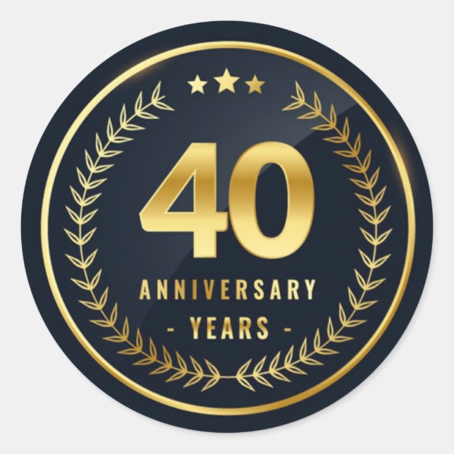 40-årsdag - klassiskt runt märke (Framsida)