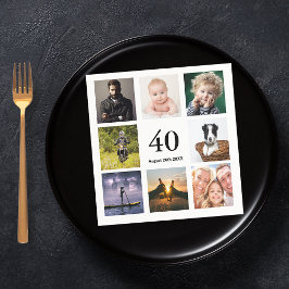 40-årsdag med fotokollage i party pappersservett