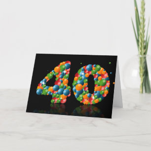 40-årsdag med siffror från bollar kort