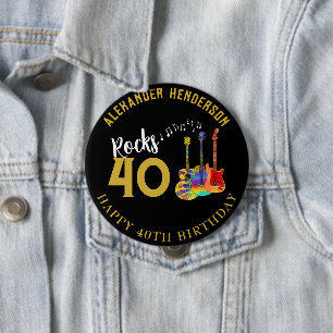 40-årsdag Namn Gitarrer Musik Rock 40 Knapp