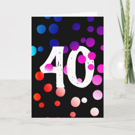 40-årsdag Regnbågsprickar på svart Kort