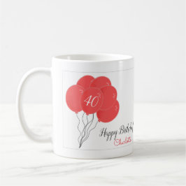 40-årsdag rosa ballong kaffemugg