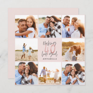 40-årsdag rosa girly glitter fotocollage