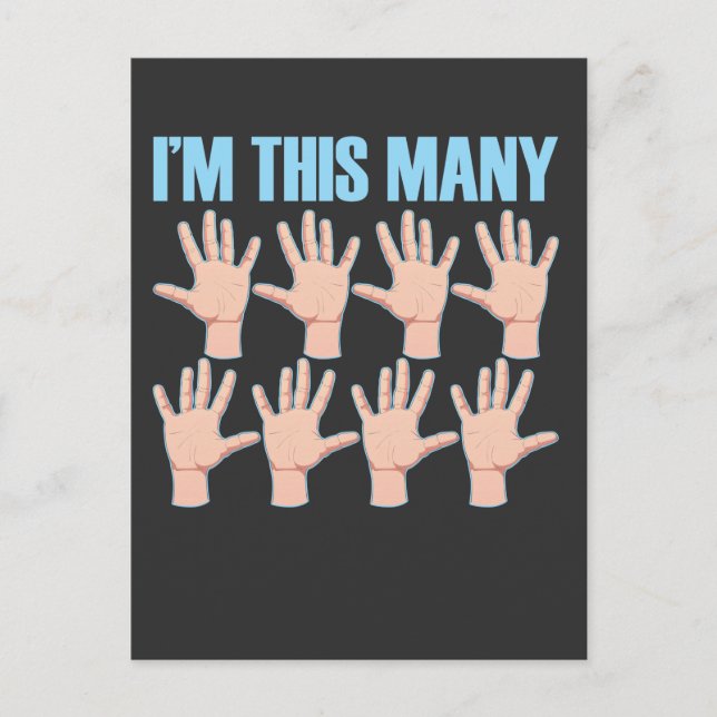 40-årsdag Så Många Fyrtio Finger 40-åring Vykort (Framsida)