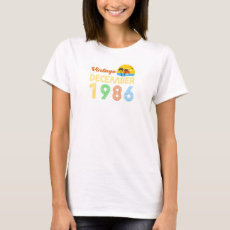 40-årsdag Vintage December 1986 40 år gammal G T Shirt