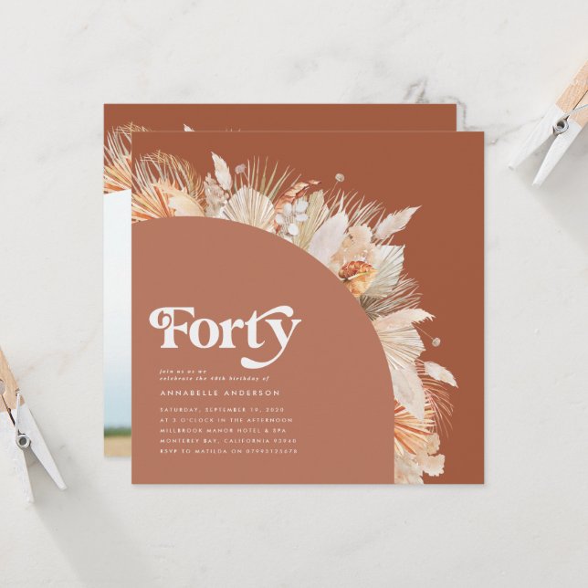 40-årsdagars fotopamasgräs terracotta (Fram/Back In Situ)