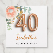 40-årsdagen blommigt ro guld eucalyptus monogram