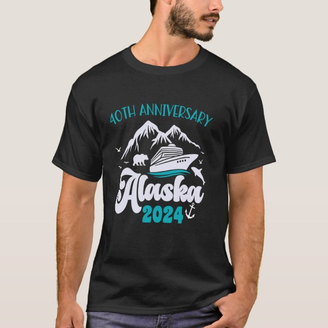 40-årsdagen Bröllop Alaska Cruise 2024 T Shirt (Framsida)