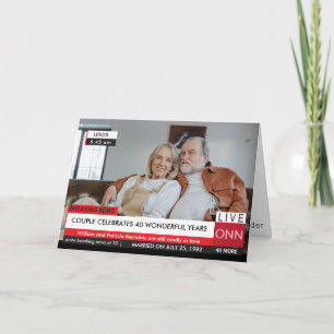 40-årsdagen Bryggande TV News Fabulous Kort