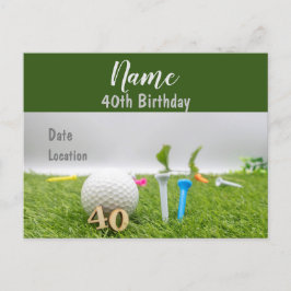 40-årsdagen födelsedagsfest inbjudan på grönten vykort