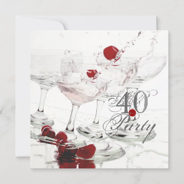 40-årsdagen för firande party stora CUSTOMIZE Inbjudningar (Framsida)