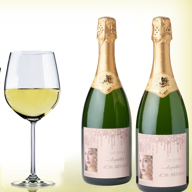 40-årsdagen för fotnoten party ro guld glitter ros (Skapare uppladdad)