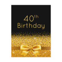 40-årsdagen för inbjudan till gnistran party Black