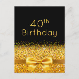 40-årsdagen för inbjudan till gnistran party Black