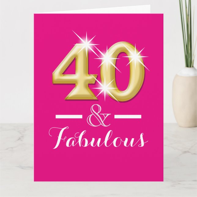 40-årsdagen för rosa guld kort (Framsida)