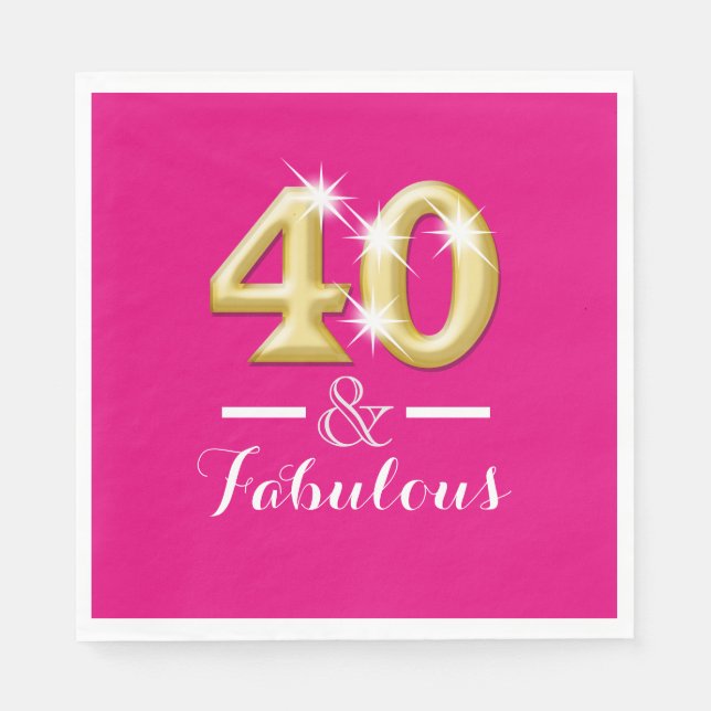 40-årsdagen för rosa guld pappersservett (Framsidan)