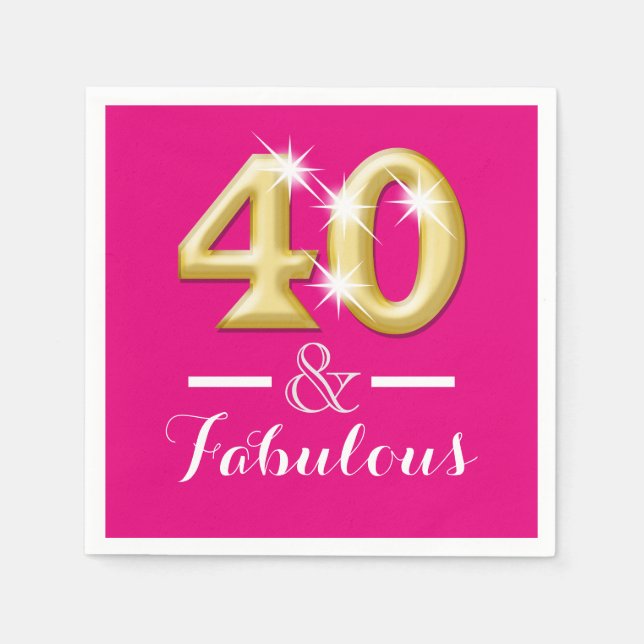 40-årsdagen för rosa guld pappersservett (Framsidan)