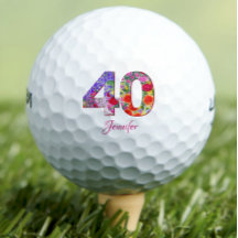 40-årsdagen party chic blommor nummer golf bollar