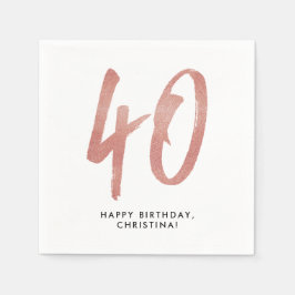 40-årsdagen party personlig ro guld pappersservett