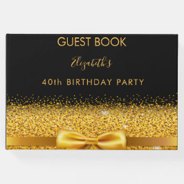 40-årsdagen party svart guld-armbågglam gnistra gästböcker