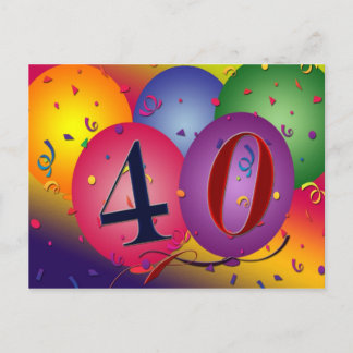 40-årsdagen party vykort inbjudan