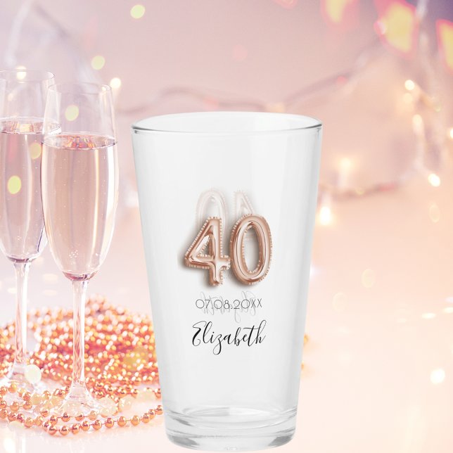 40-årsdagen ro guld  namn glaskopp (Skapare uppladdad)