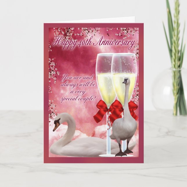 40-årsdagen - Ruby-årsdagen Kort (Framsida)