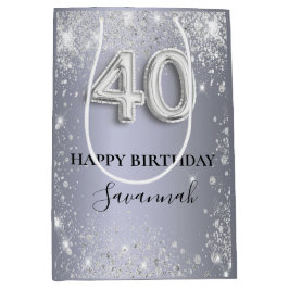 40-årsdagen silver glitter namn