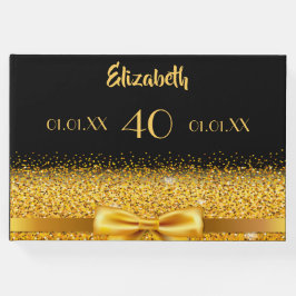 40-årsdagen svart guld boskapselegans gästböcker