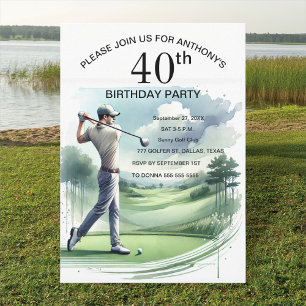 40-årsfest för golfare Vuxen Par Sport Golf Inbjudningar