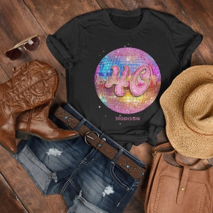 40-årsfest Guld Rosa Glitter Diskoboll T Shirt