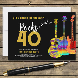 40-årsfest Musik Gitarr Rocks 40 Inbjudningar