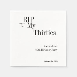 40-årsfest RIP 30-talet Svart Vitt Minimal Fest Pappersservett